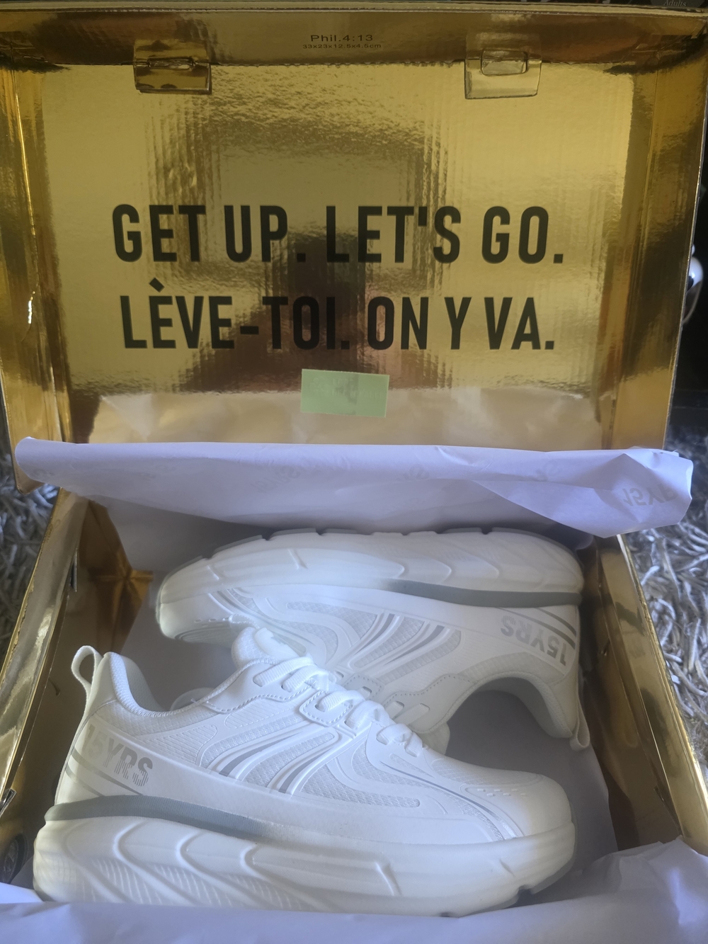 15YRS White Athletic Sneakers with Silver Accent